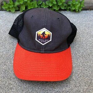 DUCK CO Jackson Hole Wyoming Trucker Hat Men's Big Foot Grey Orange Cap​​